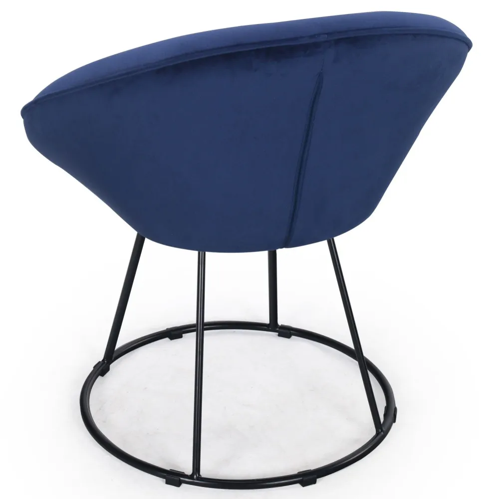 Poltrona Bouli velluto blu