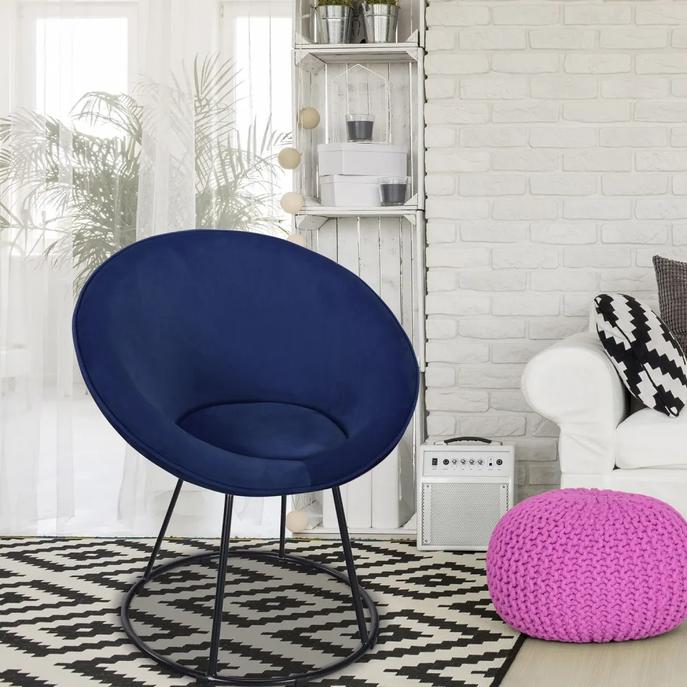 Poltrona Bouli velluto blu