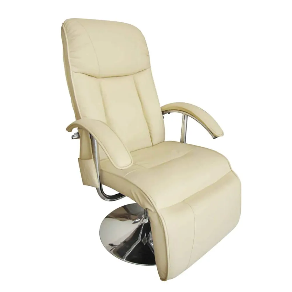 Poltrona Massaggiante Bianco Crema Similpelle