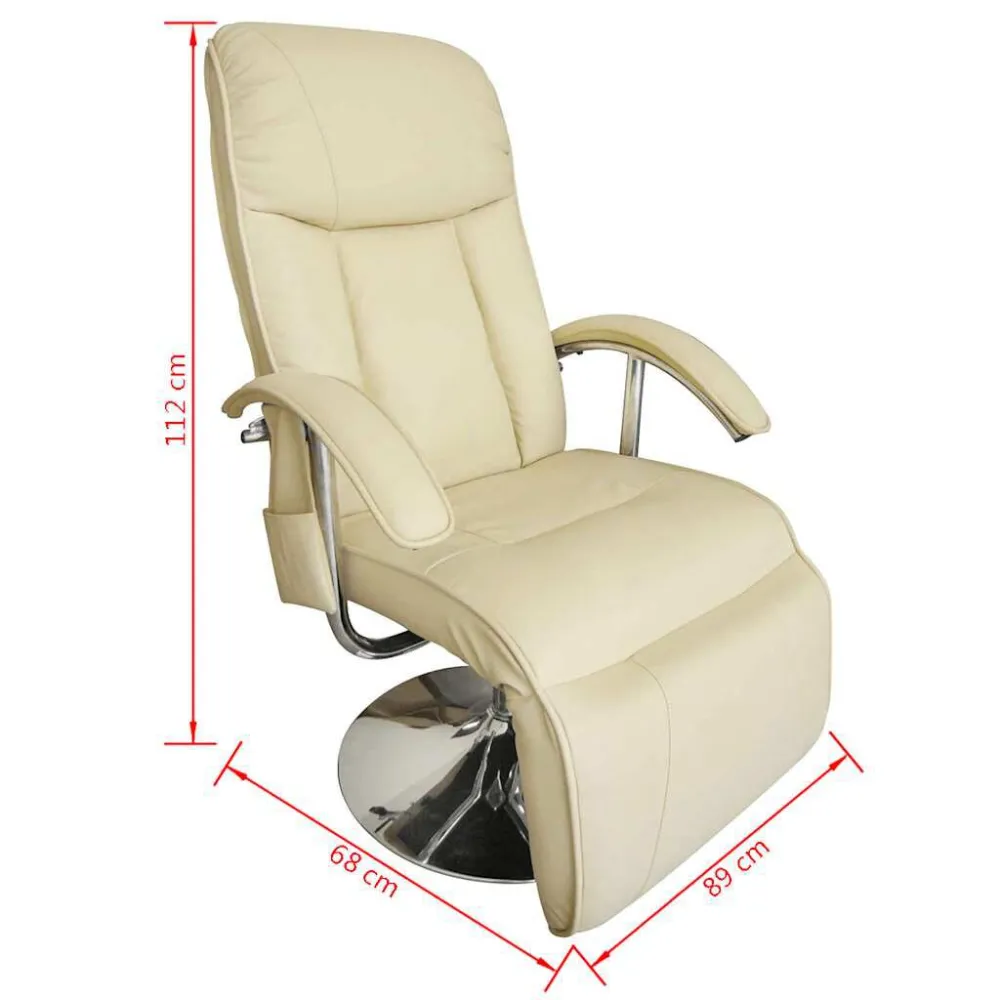 Poltrona Massaggiante Bianco Crema Similpelle