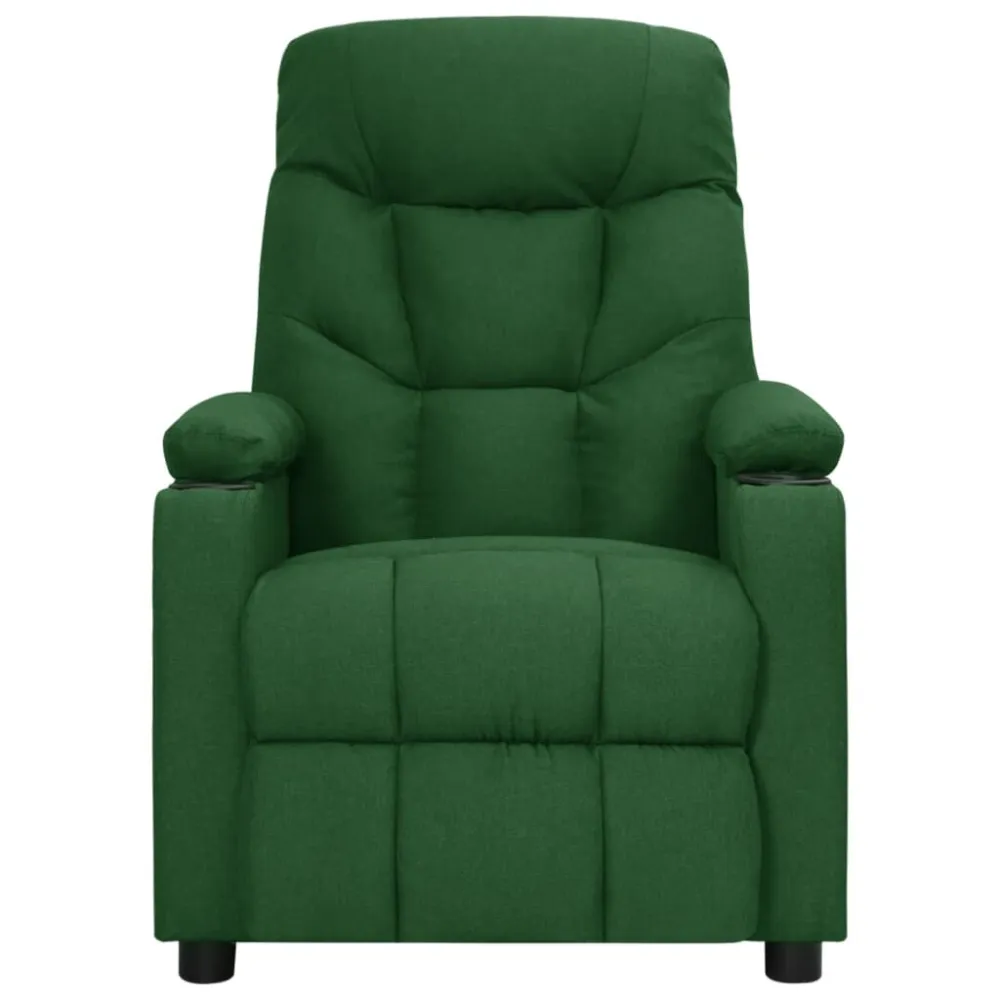 Poltrona Massaggiante Elettrica Verde Scuro Tessuto