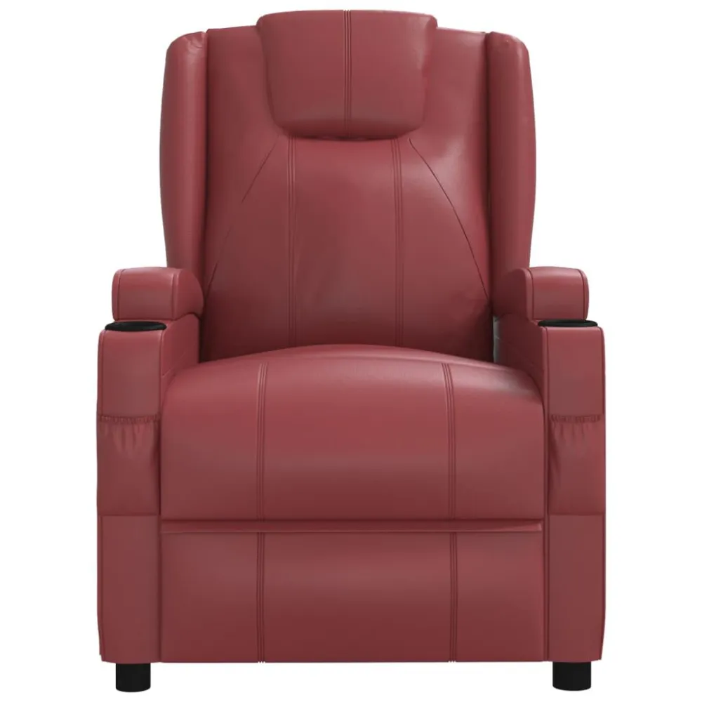 Poltrona Massaggiante Rosso Vino Similpelle