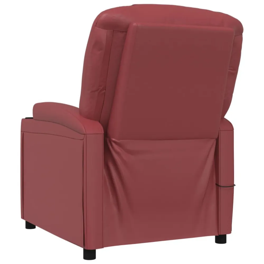 Poltrona Massaggiante Rosso Vino Similpelle