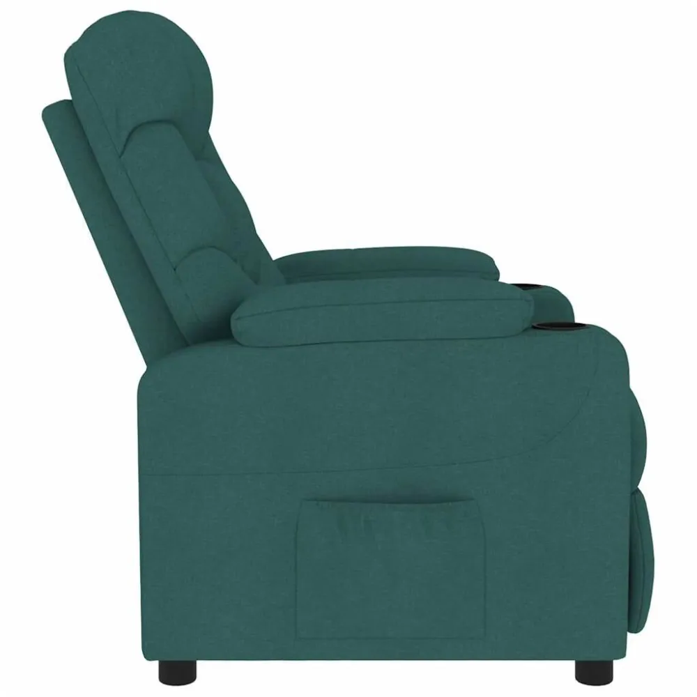 Poltrona Massaggiante Verde Scuro Tessuto