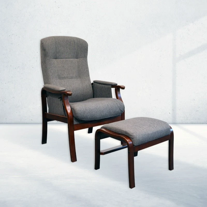Poltrona Lena con sgabello - Grigio