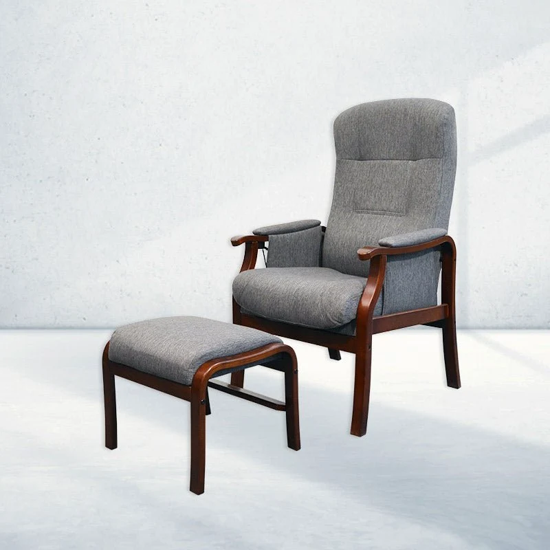 Poltrona Lena con sgabello - Grigio