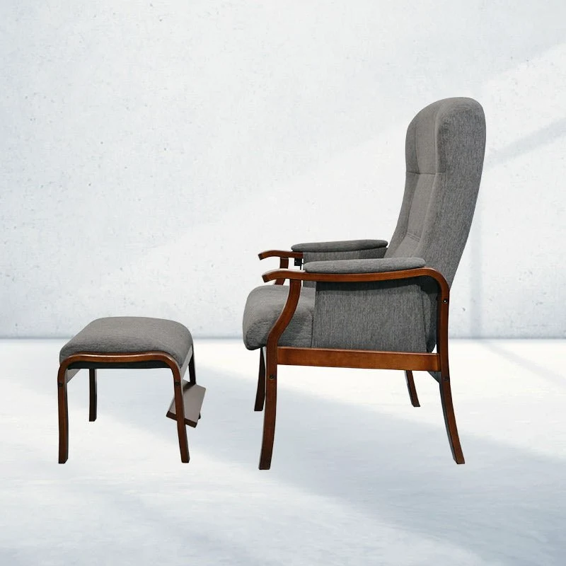 Poltrona Lena con sgabello - Grigio