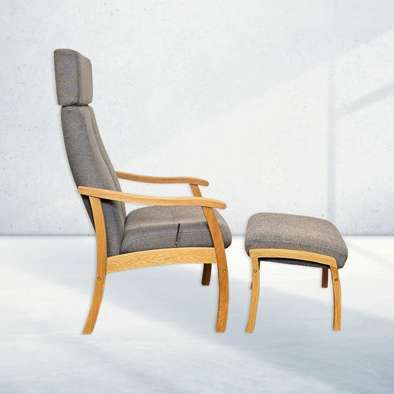 Poltrona relax Rebild Plus mis. Medium - Tessuto grigio