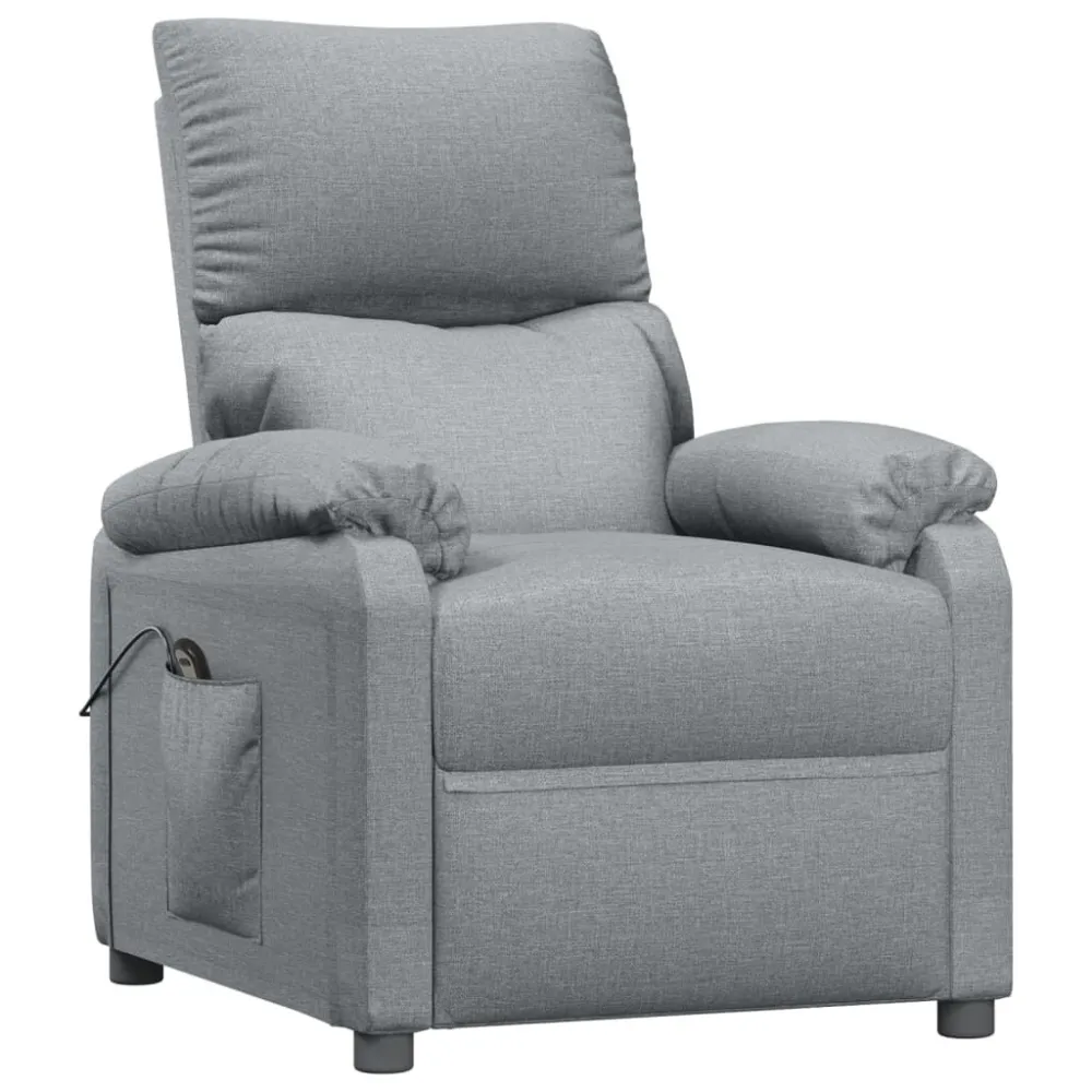 Poltrona Alzapersona Grigio Chiaro Tessuto