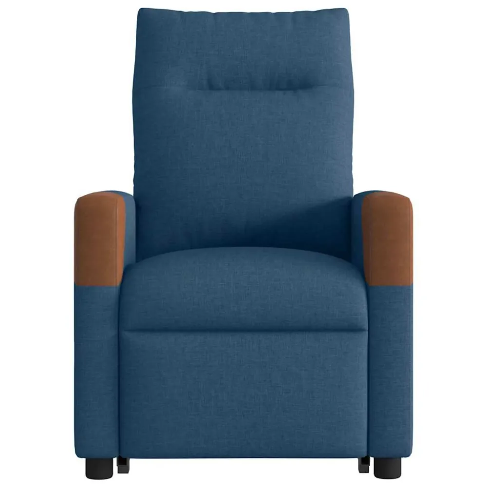 Poltrona Alzapersona Reclinabile Blu Tessuto