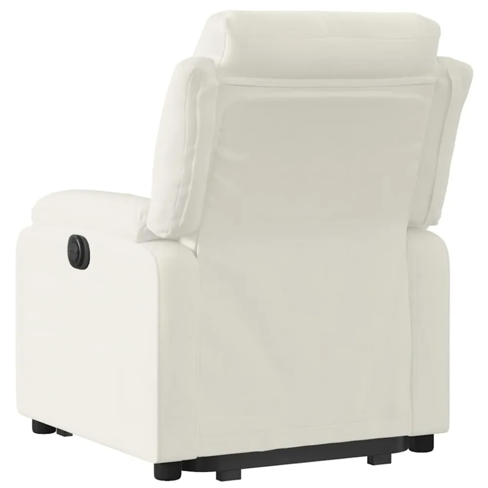 Poltrona Alzapersona Reclinabile Crema Velluto