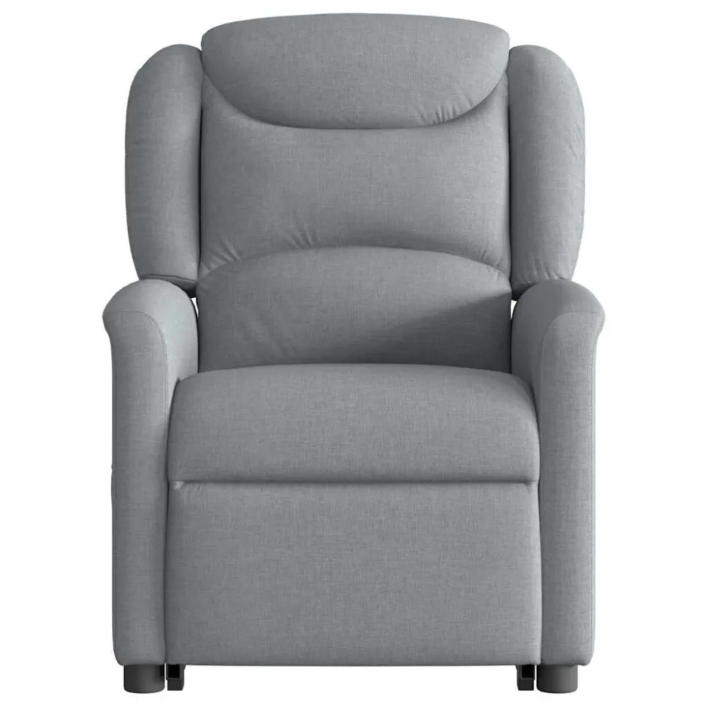 Poltrona Alzapersona Reclinabile Grigio Chiaro Tessuto