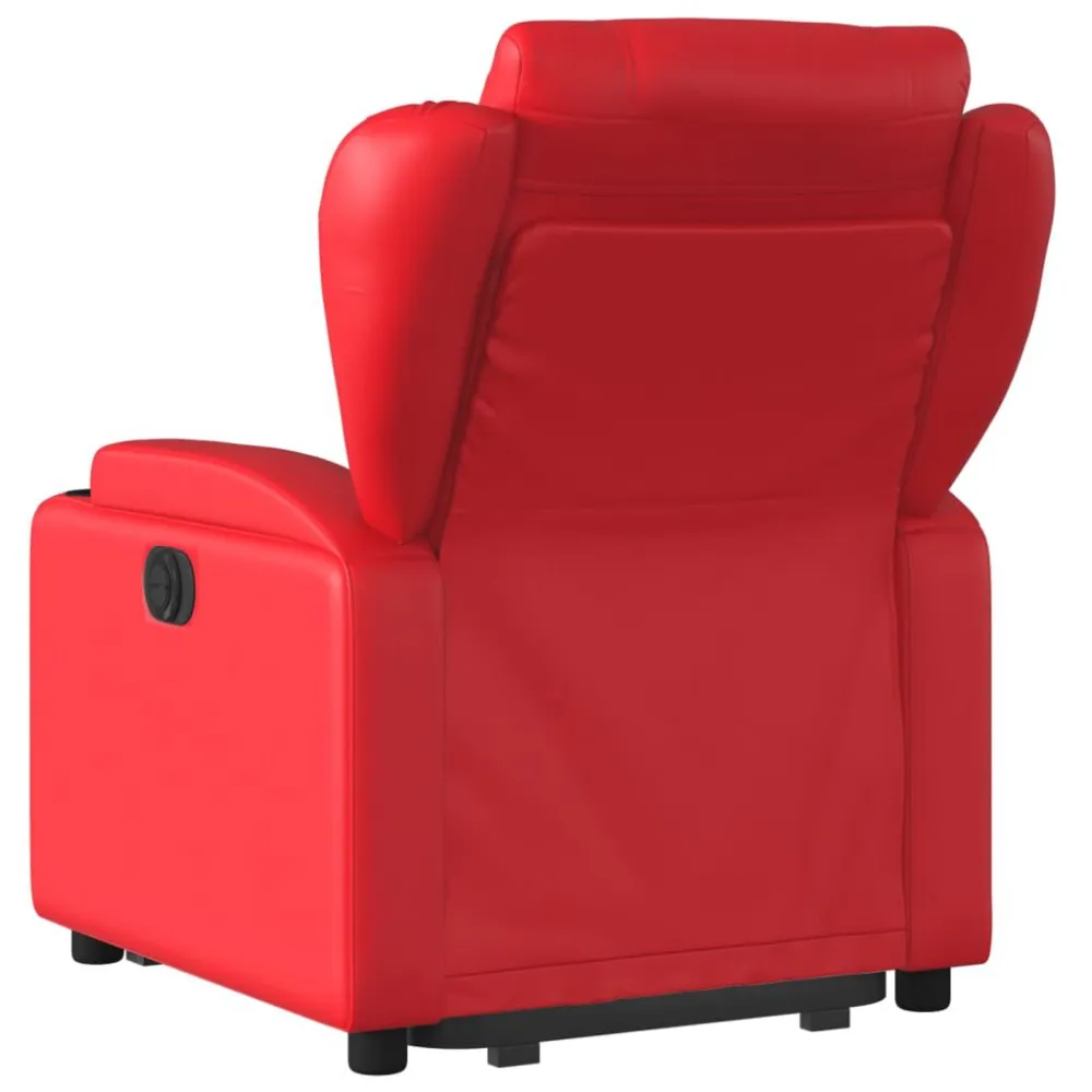 Poltrona Alzapersona Reclinabile Rosso Similpelle