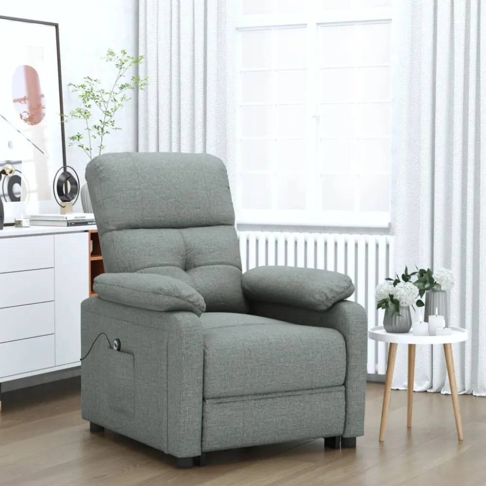 Poltrona Alzapersona Tessuto Grigio Scuro