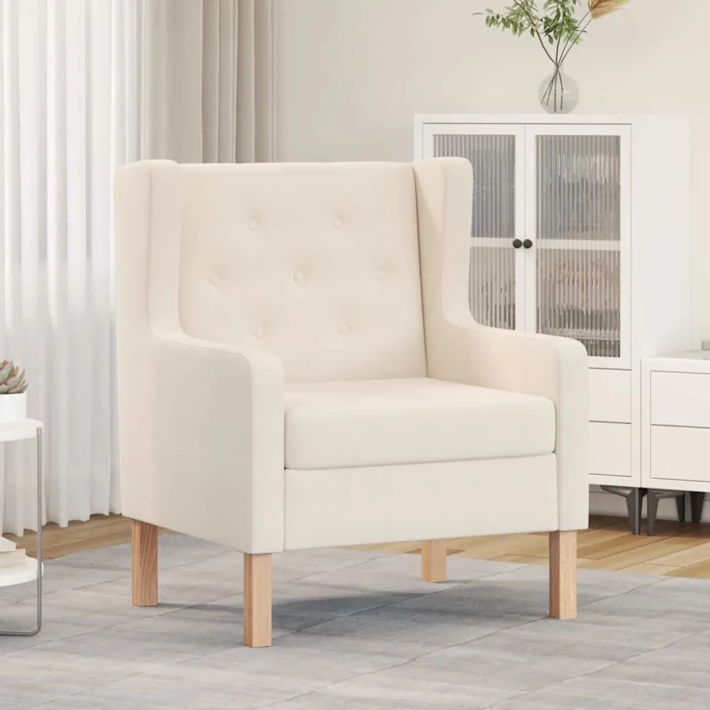 Poltrona Bianco Crema Tessuto