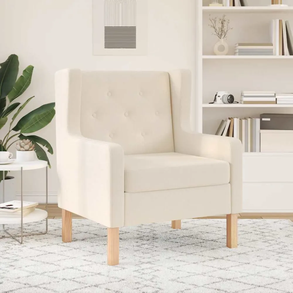 Poltrona Bianco Crema Tessuto