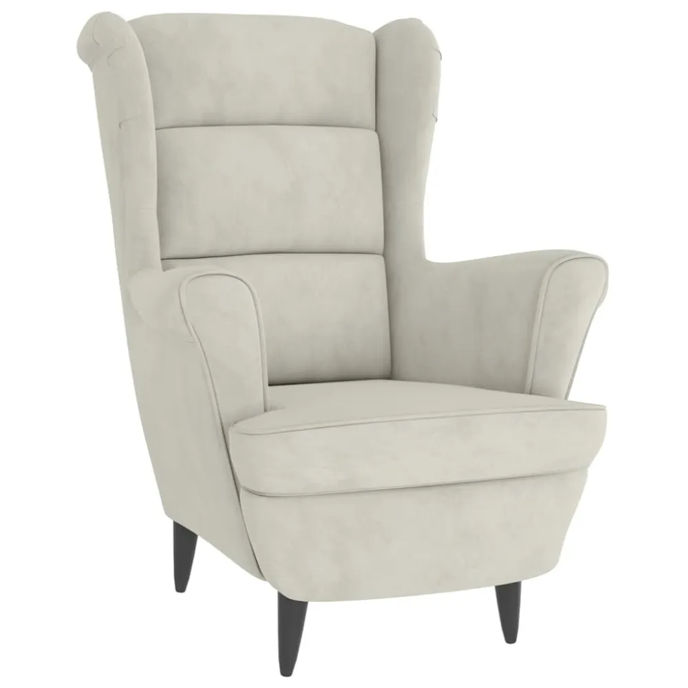 Poltrona Bianco Crema Velluto