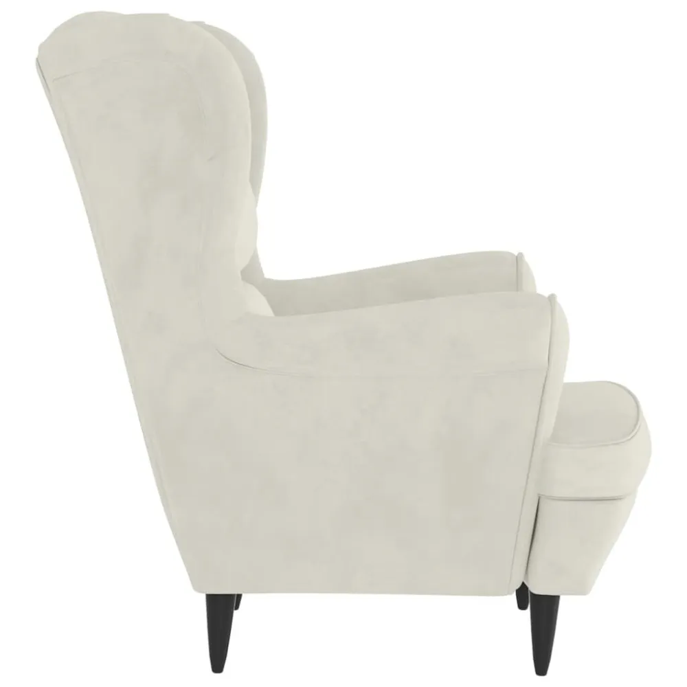 Poltrona Bianco Crema Velluto