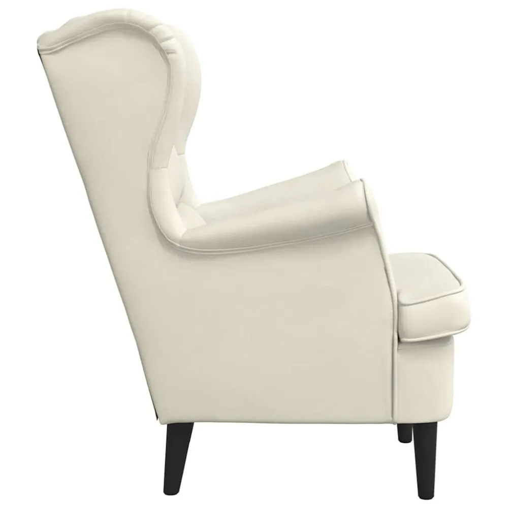 Poltrona Bianco Crema Velluto