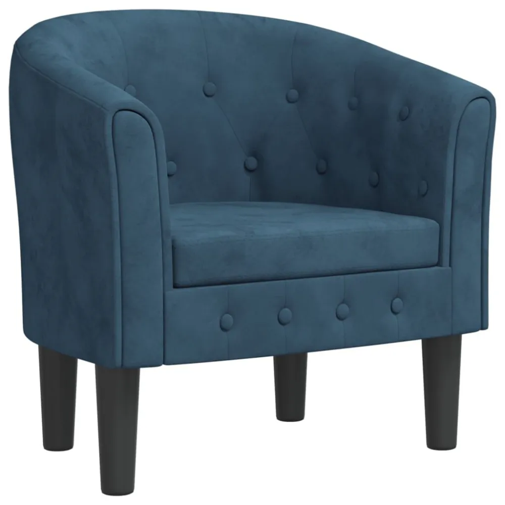 Poltrona Cabriolet Blu Scuro Velluto