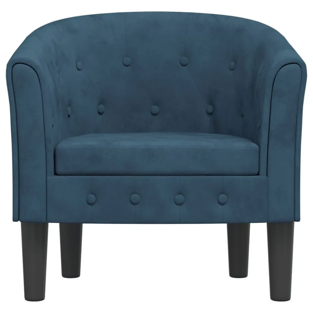 Poltrona Cabriolet Blu Scuro Velluto