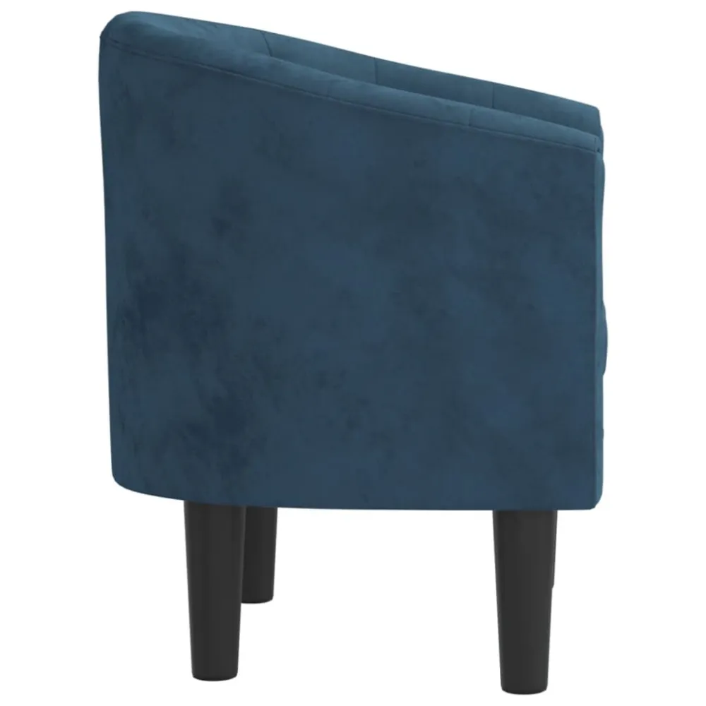 Poltrona Cabriolet Blu Scuro Velluto