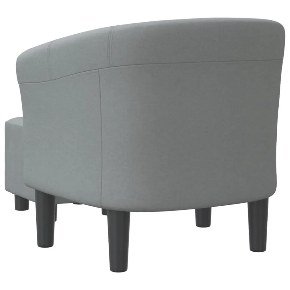 Poltrona Cabriolet con Poggiapiedi Grigio Chiaro Tessuto