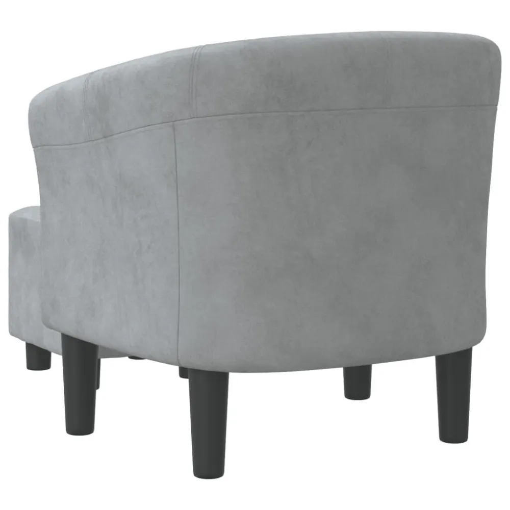 Poltrona Cabriolet con Poggiapiedi Grigio Scuro Velluto