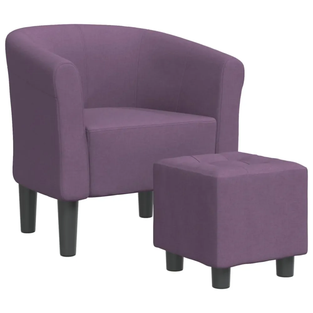 Poltrona Cabriolet con Poggiapiedi Viola Tessuto