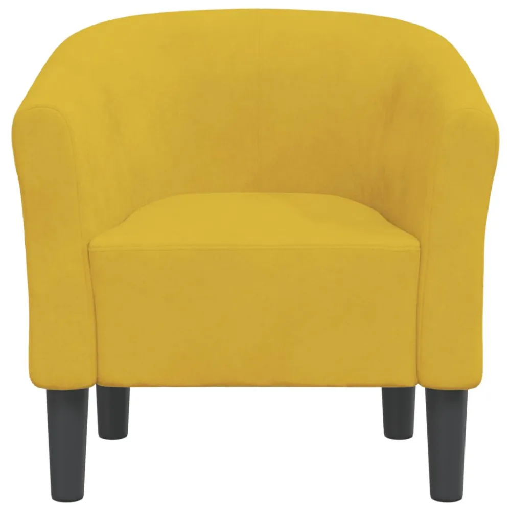 Poltrona Cabriolet Gialla Velluto