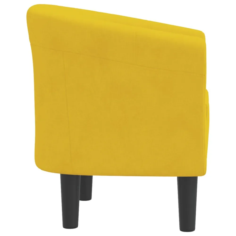 Poltrona Cabriolet Gialla Velluto