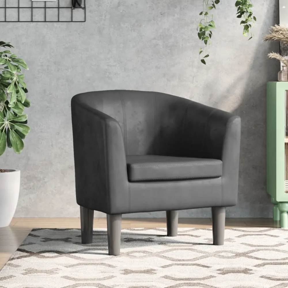 Poltrona Cabriolet Grigia Similpelle