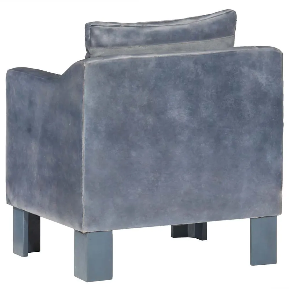 Poltrona Cabriolet Grigia Vera Pelle
