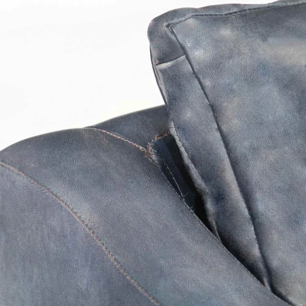 Poltrona Cabriolet Grigia Vera Pelle