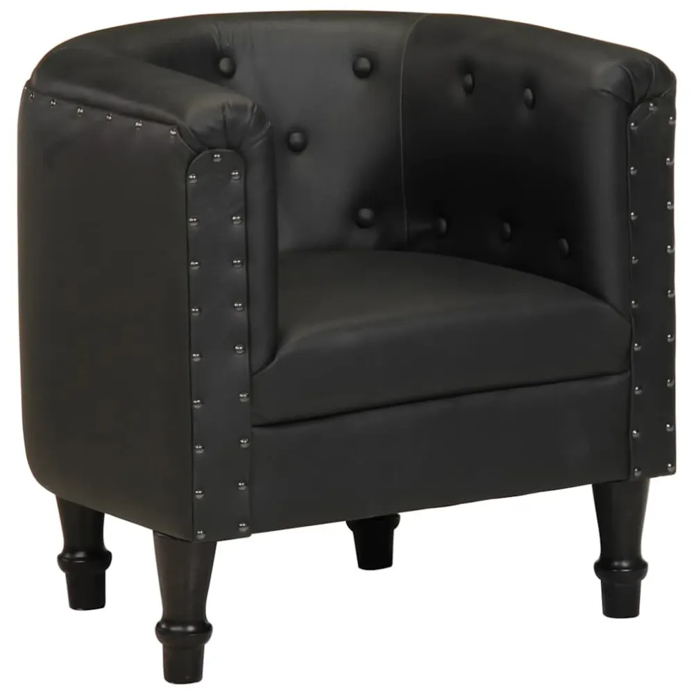Poltrona Cabriolet Nera Vera Pelle