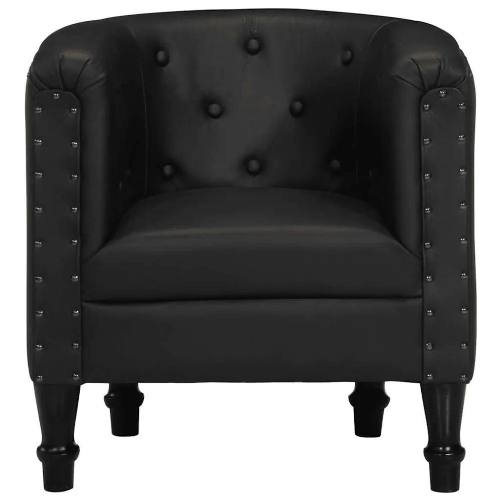 Poltrona Cabriolet Nera Vera Pelle