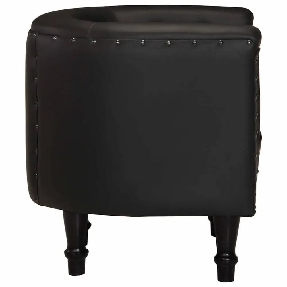 Poltrona Cabriolet Nera Vera Pelle