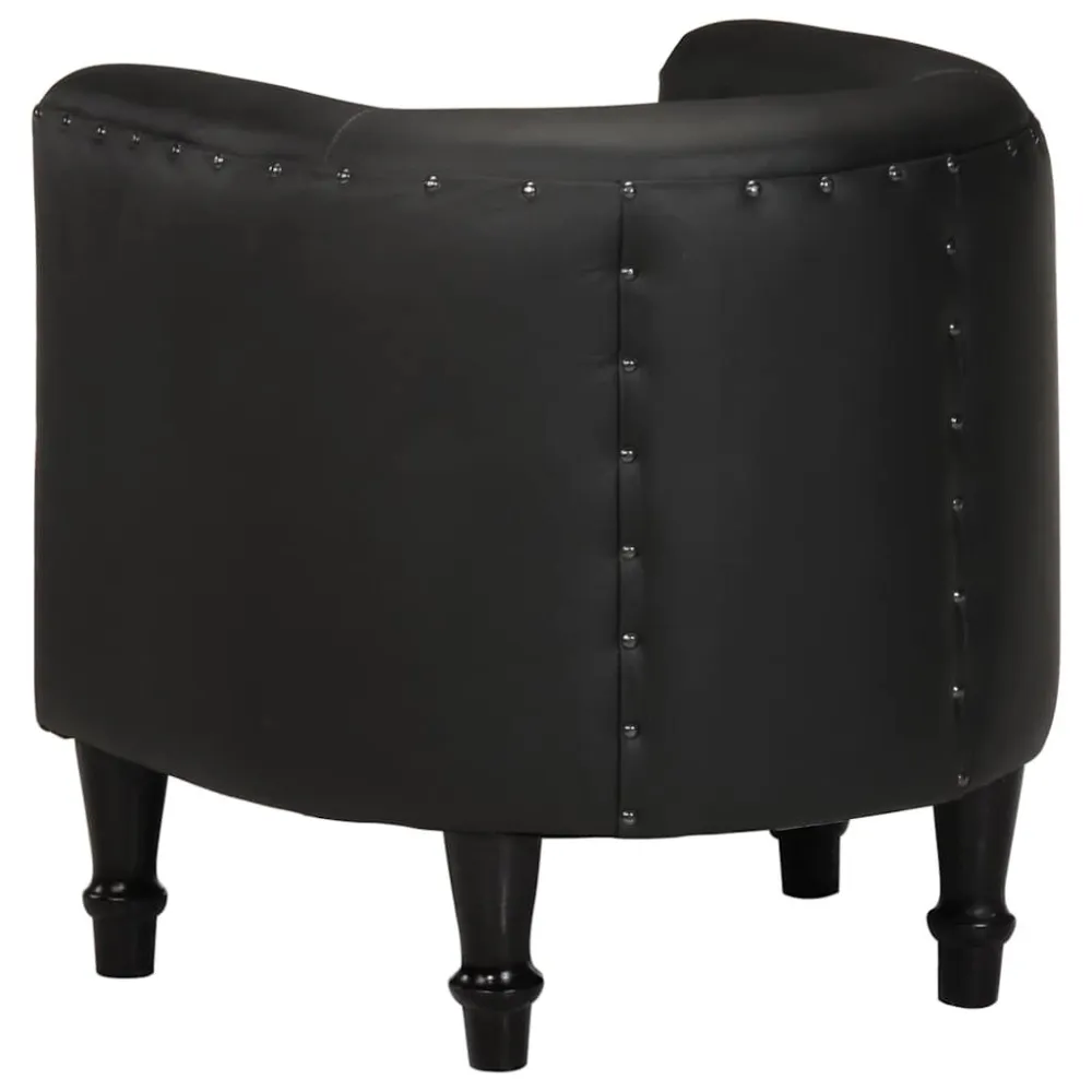 Poltrona Cabriolet Nera Vera Pelle
