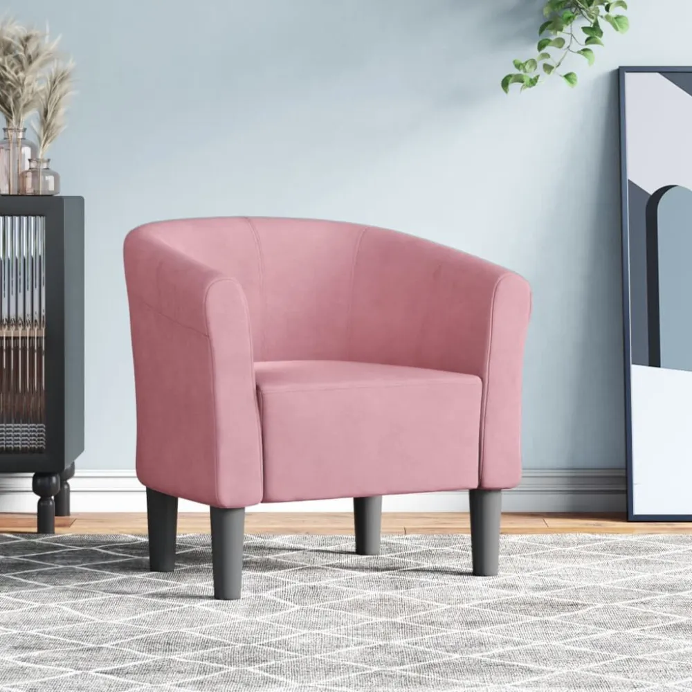 Poltrona Cabriolet Rosa Velluto