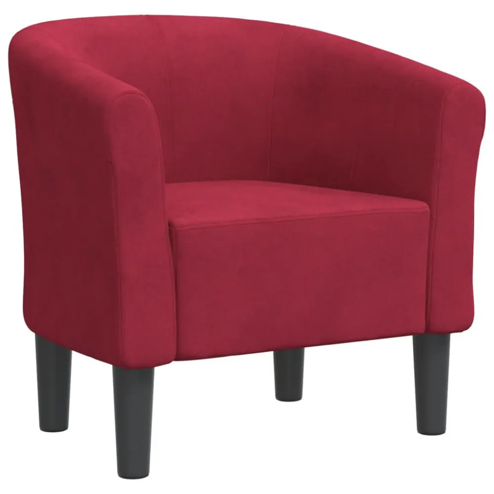Poltrona Cabriolet Rosso Vino Velluto