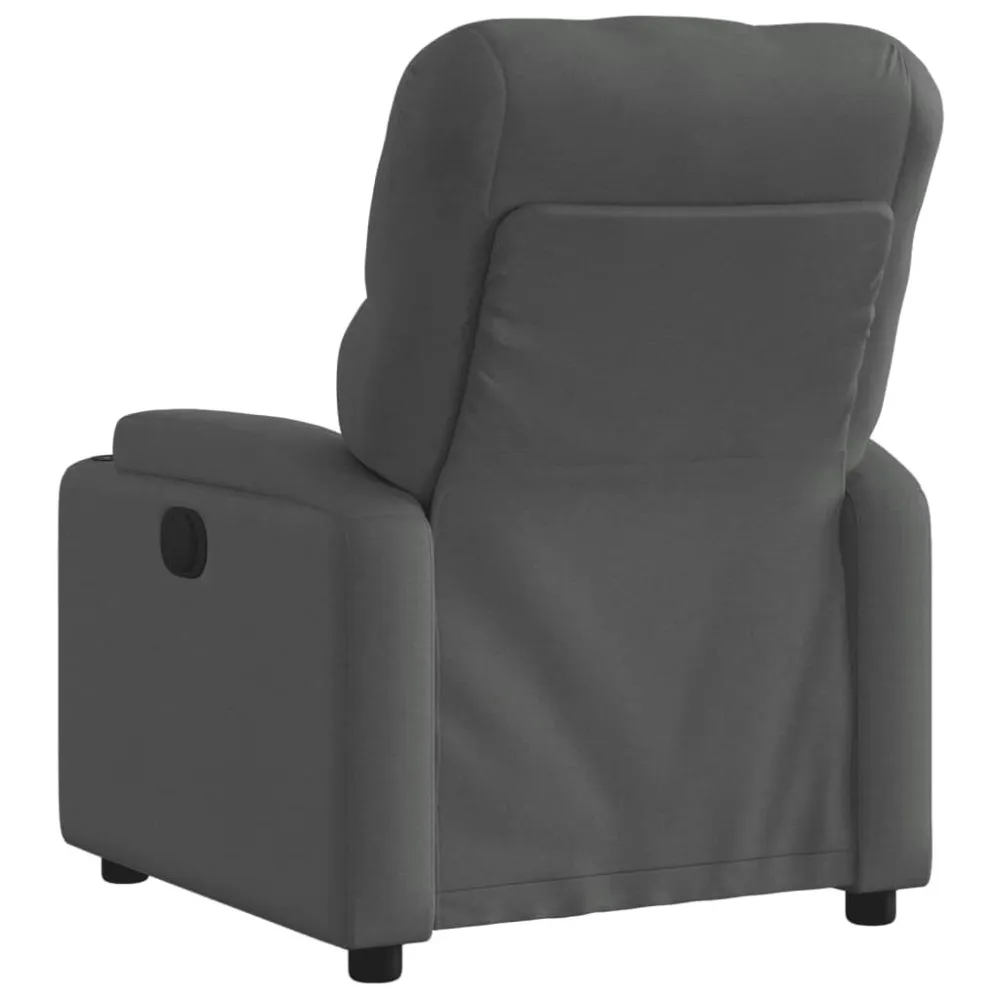 Poltrona Elettrica Reclinabile Grigio Scuro Tessuto