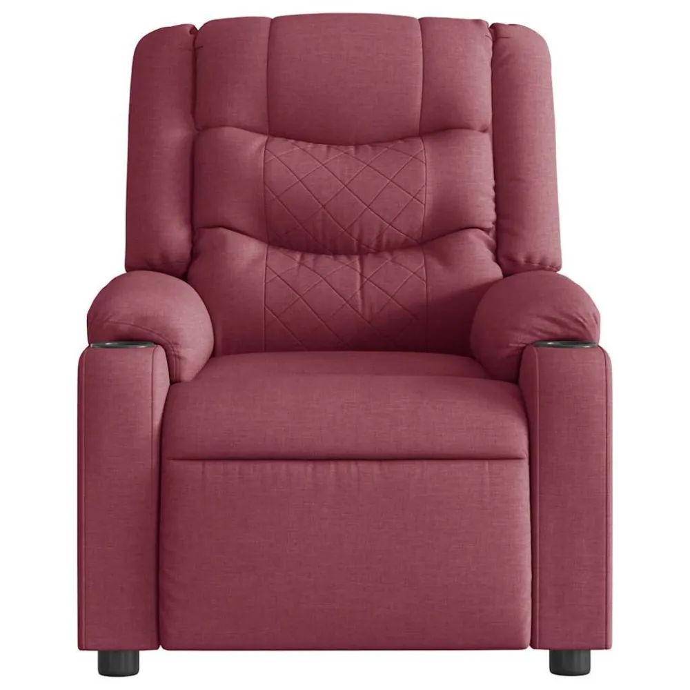 Poltrona Elettrica Reclinabile Rosso Vino Tessuto