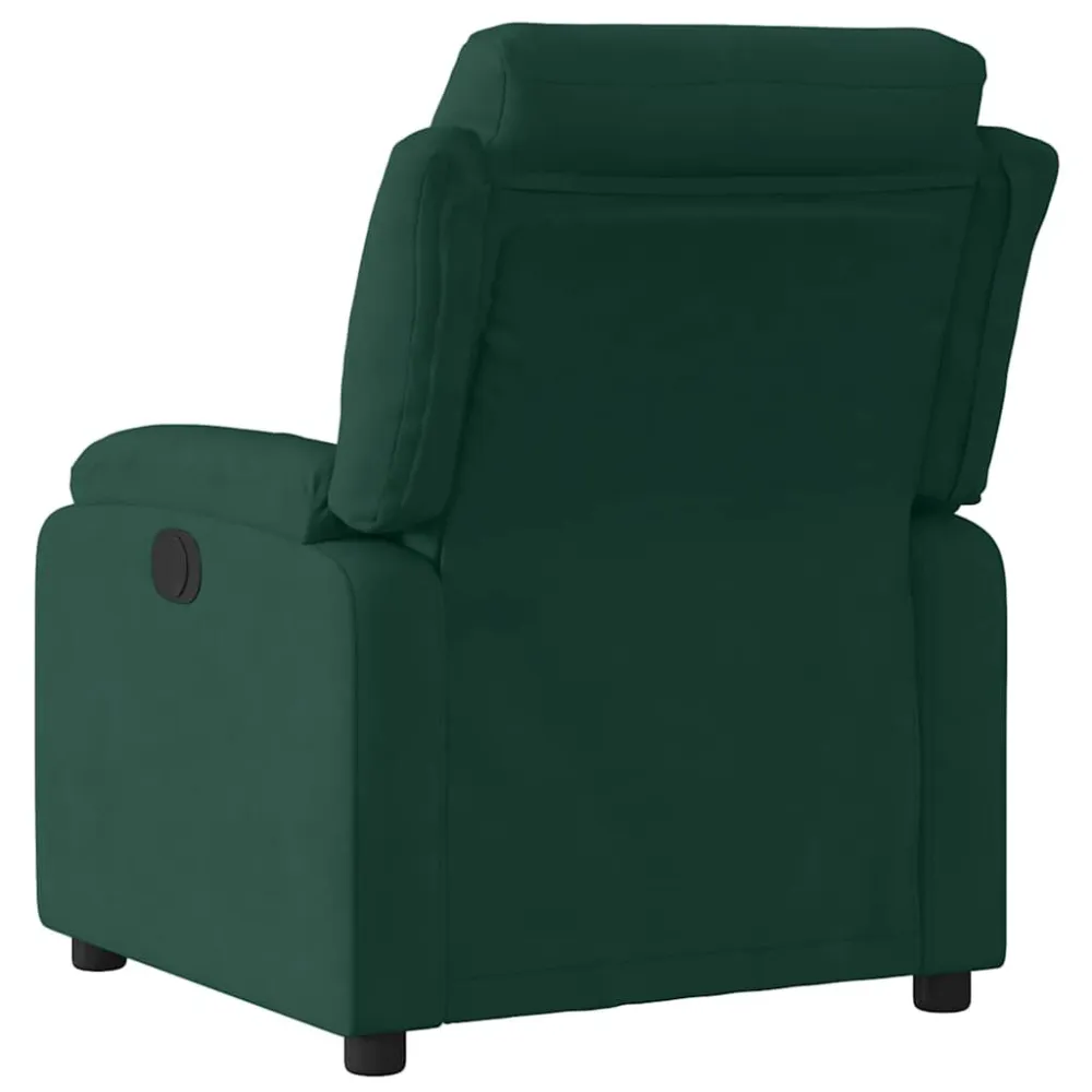 Poltrona Elettrica Reclinabile Verde Scuro Vera Pelle