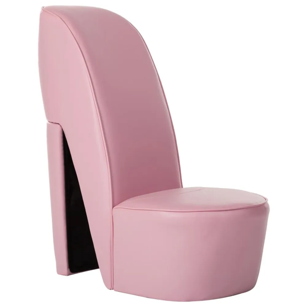 Poltrona Forma di Scarpa con Tacco Similpelle Rosa