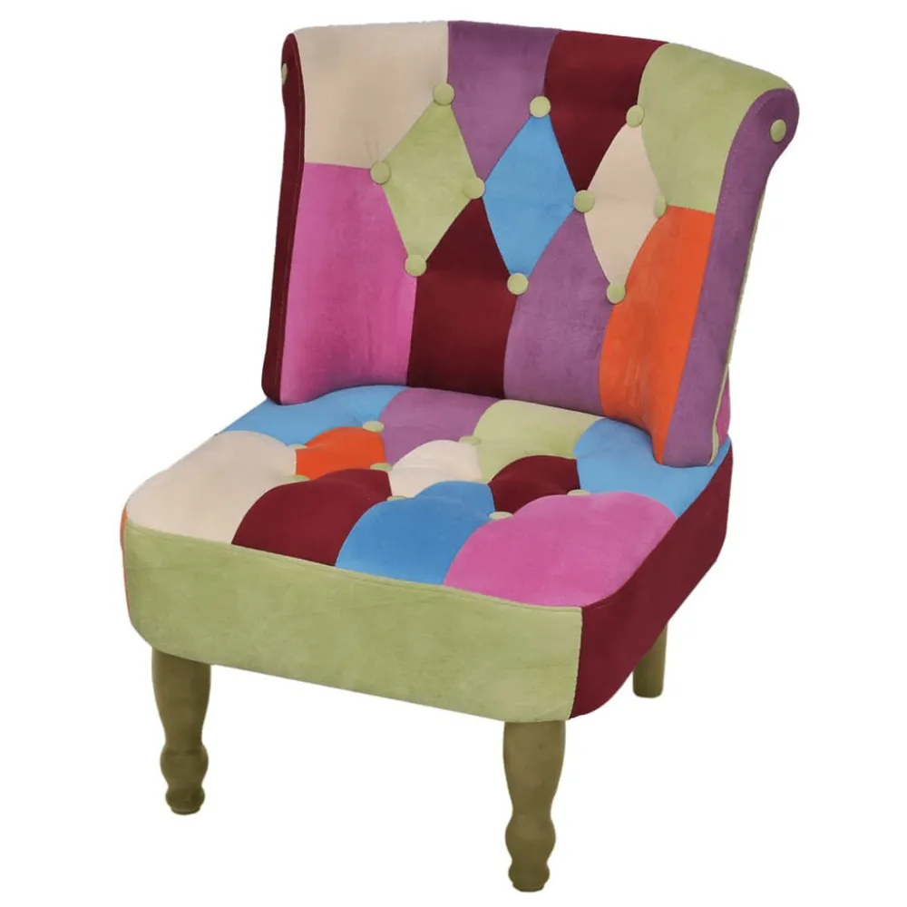 Poltrona Francese Design Patchwork Tessuto