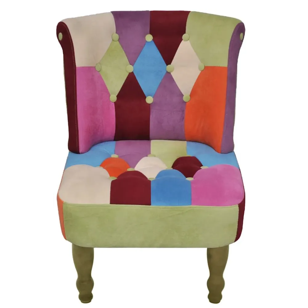 Poltrona Francese Design Patchwork Tessuto