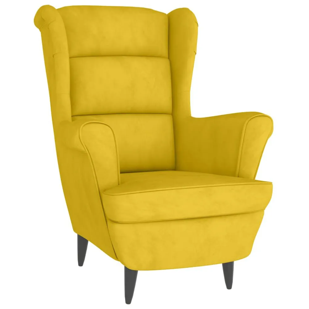 Poltrona Giallo Senape Velluto
