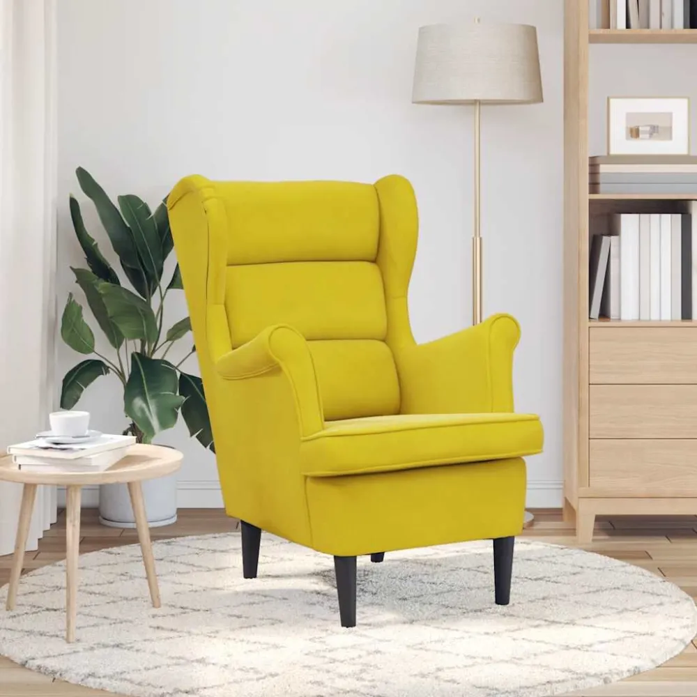 Poltrona Giallo Senape Velluto