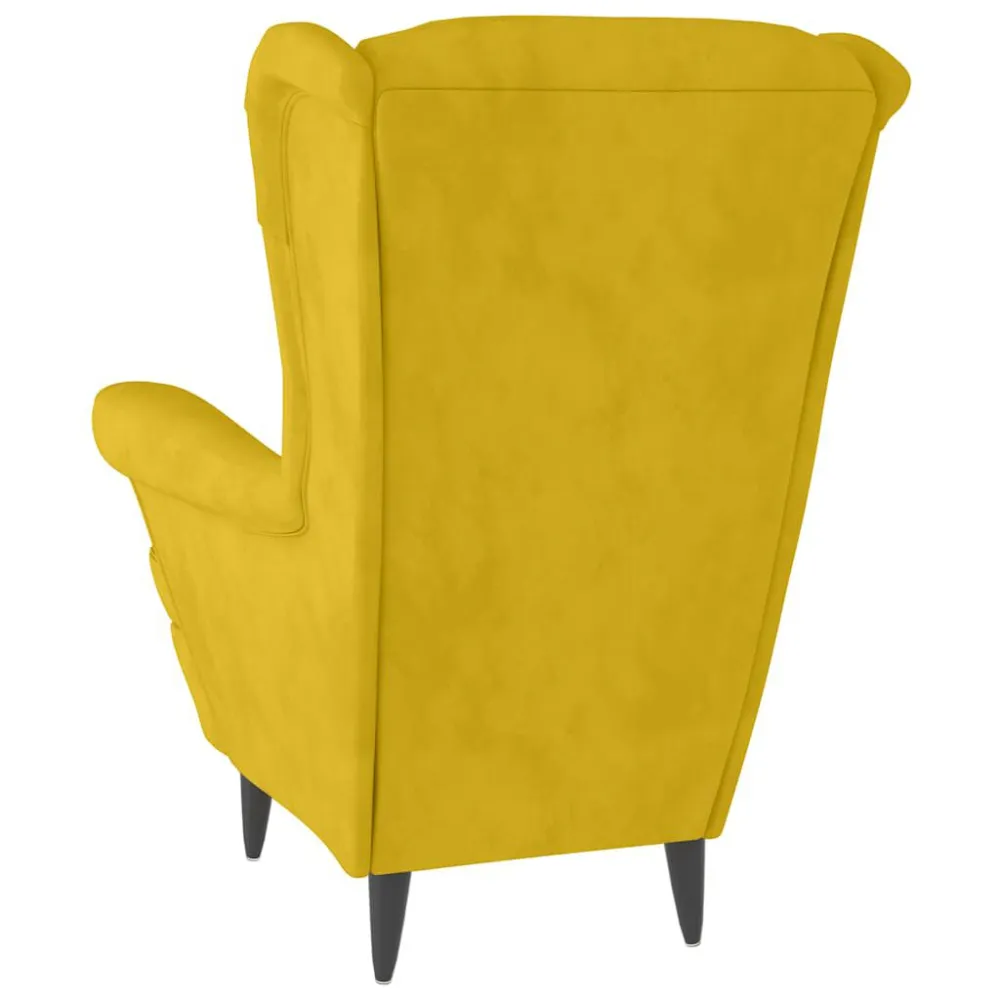 Poltrona Giallo Senape Velluto