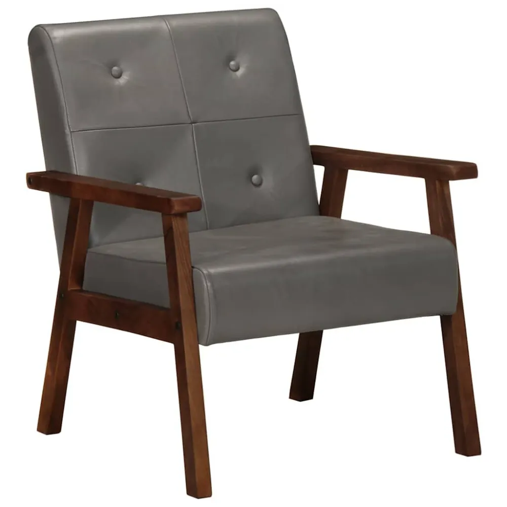 Poltrona Grigia Vera Pelle